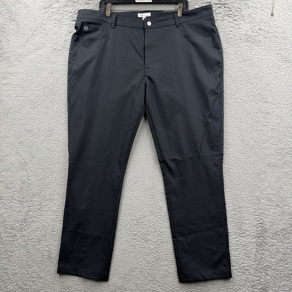 Peter Millar Pants Mens 40x32 Black 5 Pocket Performance Golf Chino Casual